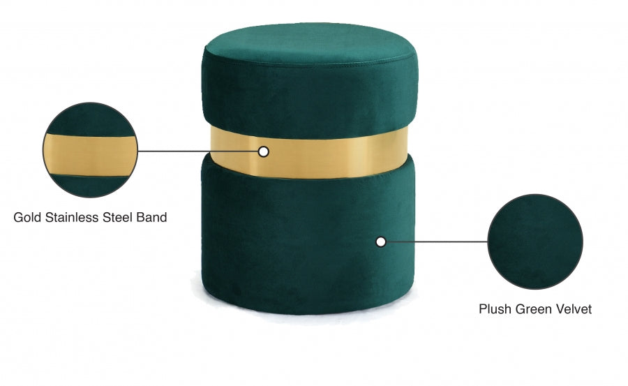 Poetic Style Velvet Ottoman Stool