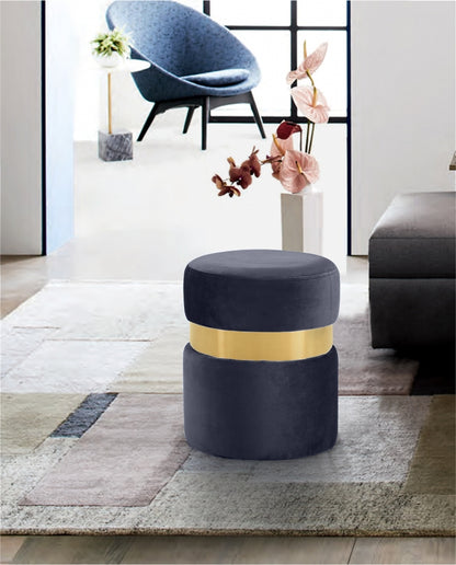 Poetic Style Velvet Ottoman Stool